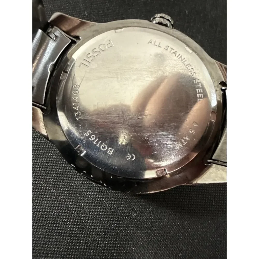 Men’s Fossil BQ1165 Watch 50mm Case 7” Band Gunmetal New Battery (G3)